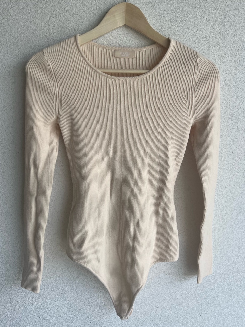 Nuuds cream ribbed sweater bodysuit - EUC